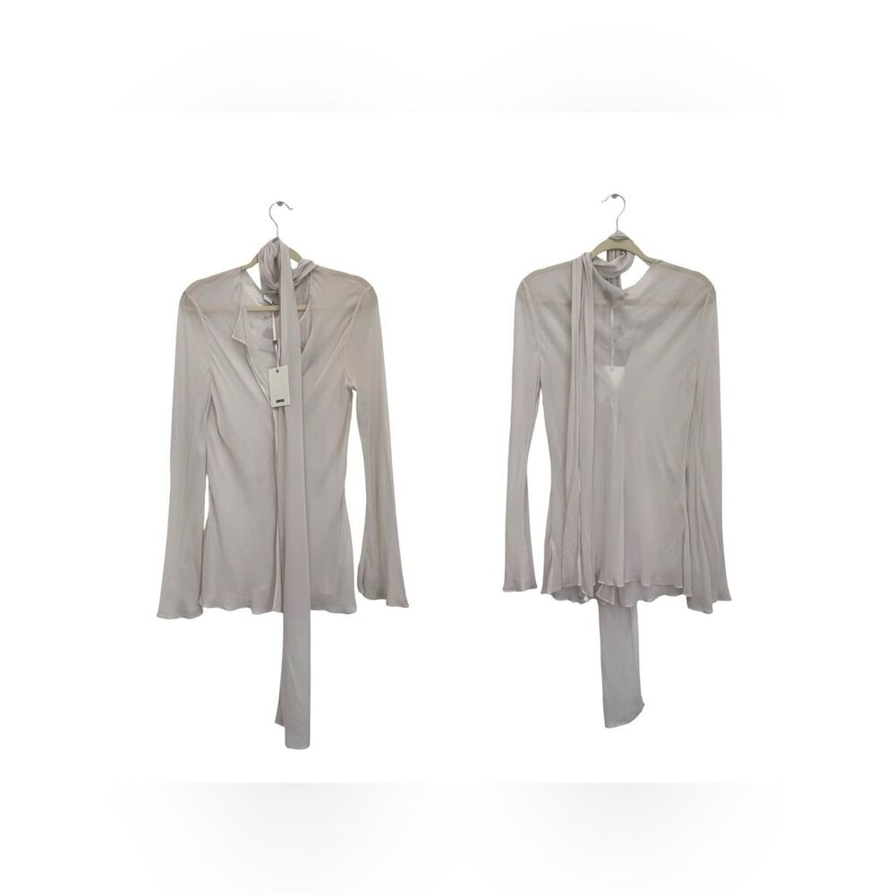 NWT EAVES Via Scarf Blouse in Ivory - Picture 10 of 14